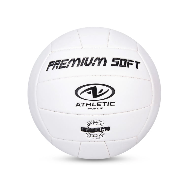 6 pack) Athletic Works Size 5 Premium Soft Volleyball, White