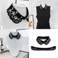thumbnail image 2 of 2. Elegant Removable False Collar Embellished with Artificial Pearls, Skin-Friendly Fabric for Prom & Event, 2 of 9