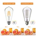 thumbnail image 4 of YANSUN Vintage LED Edison Bulb, 6W, Equivalent 60W, Warm White 2700K, Non-Dimmable LED Filament Light Bulb, E26 Base for Pendant, Chandeliers and Decorative Fixtures, 4 Pack, 4 of 5