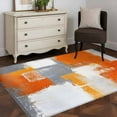 thumbnail image 4 of Burnt Orange Grey Area Rugs 3x5 for Living Room, Oil Painting Smear Modern Abstract Art Non Slip Washable Rug Runner, Low Pile Indoor Floor Carpet Mat Bathroom Rugs for Bedroom, Kids Room, 4 of 9