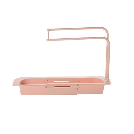 

Mittory Kitchen Sink Rack Retractable Double Layer Hollow Basket Rag Storage Box