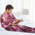 thumbnail image 6 of Lsque Pink Glitter Heart Candy Pattern Long Sleeve Pajama Set for Men - Soft 2-Piece Sleepwear and Loungewear Set with Pockets, Comfy Nightwear-Medium, 6 of 7