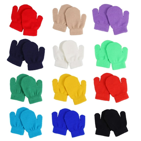 ELAYARD Mittens pack Acrylic Assorted Color Boys Winter Use 12 Pairs