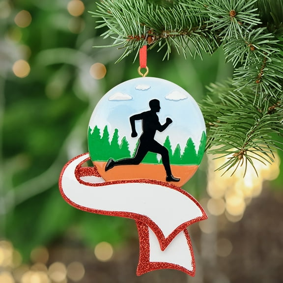Maxora Personalized Sport Ornament Customized Christmas Ornament Jogging Man Free Customize