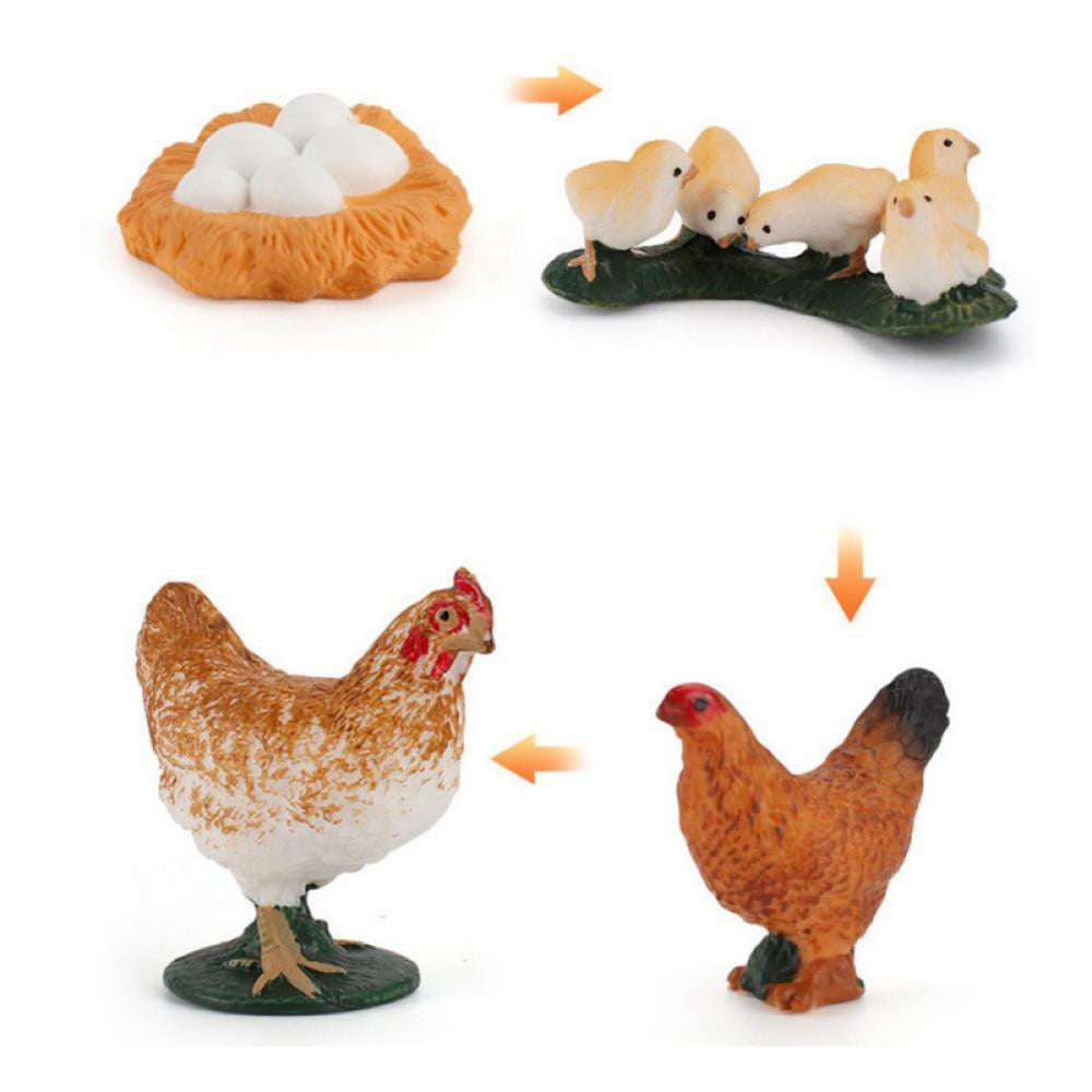 Realistic Feather Chicken Figure Lifelike Hen Model Farm Life Animal Ornament 