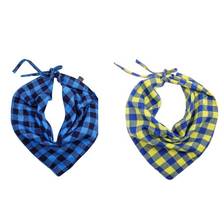2pcs Lovely Dog Bandana Tie Plaid Pattern Triangle Cat Decorative Saliva Towel Neckerchief For All Breeds Small Dog Kitten