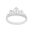 thumbnail image 5 of Round Cut Sparkling Cubic Zirconia Princess Crown Promise Ring For Womens In 14K White Gold Plated 925 Sterling Silver - 11, 5 of 7