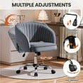 thumbnail image 5 of Yaheetech Tufted Barrel Office Chair,Dark Gray, 5 of 7