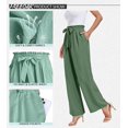 thumbnail image 2 of Womens Wide Leg Pants High Waist Flowy Adjustable Knot Loose Trousers Casuals Lounge Business Pants with Pockets, 2 of 8