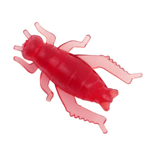 Wosthever 50 Pieces Cricket Fishing Lures Soft Wobblers Grasshopper Tackle Red Accessories Silicone Simulation Bait Lifelike Pescar