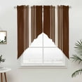 thumbnail image 2 of Swag Valance Curtains for Windows, Brown Beige Striped Light Filtering Kitchen Curtains with Rod Pocket, Modern Farmhouse Retro Lines Window Treatment Valances for Living Room, 36x36 - 2 PCS, 2 of 9