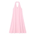 thumbnail image 7 of QUNYINEY A Line Womens Dresses Summer Long Beach Pink Sleeveless Sundress Vacation Loose Fit Halter Casual Dresses, 7 of 7
