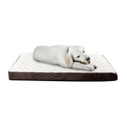 Dog Bed – Bamboo Charcoal Infused Egg Crate Style Foam Pet Bed with a Plush Cover – 36x27 Dog Bed for Large Dogs up to 65lbs by PETMAKER (Brown)
