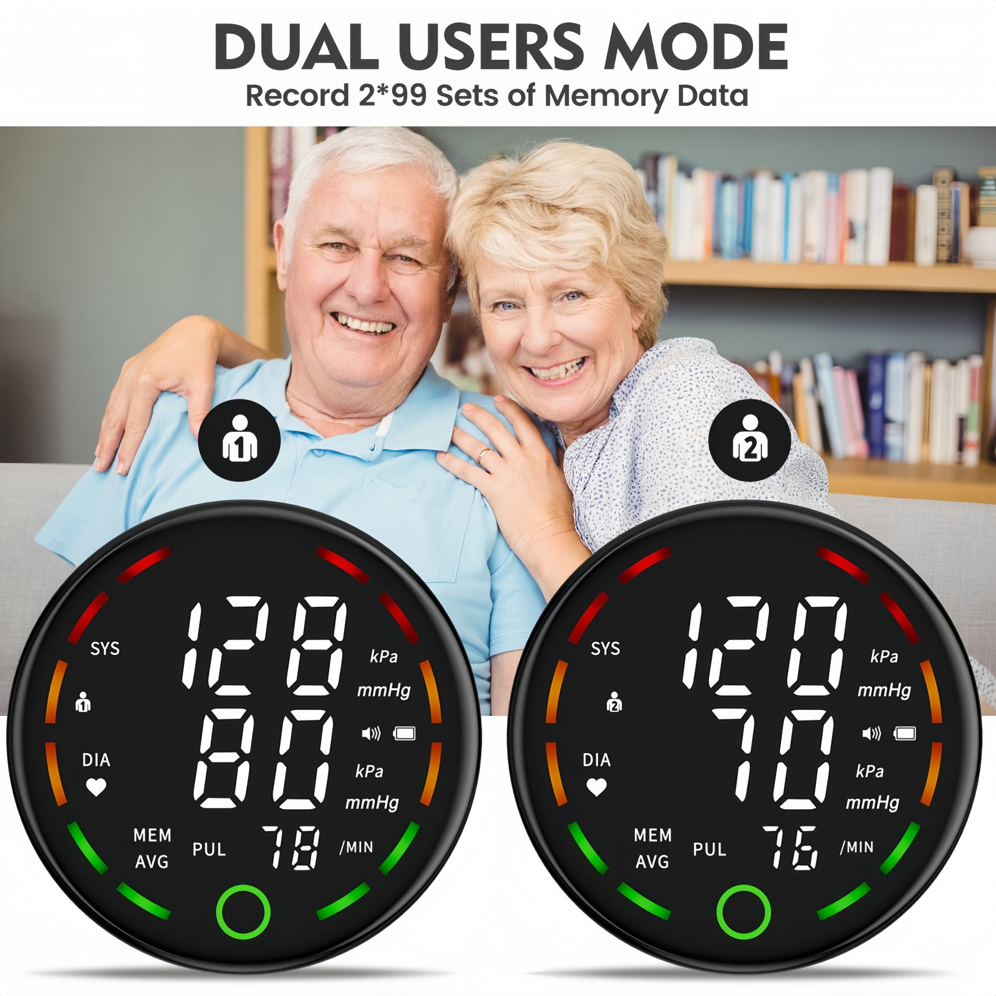 Wrist Blood Pressure Monitor with Led Touch Screen -Adjustable Wrist Blood Pressure Cuff (5.3-7.6inch)Rechargeable Wrist Bp Monitor with 99x2 Reading Memory and Carrying Case(Black)