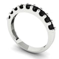 thumbnail image 2 of 0.63 ctw Wedding Band for Women - 18K White Gold Natural Onyx Stackable Eternity Ring, 2 of 6