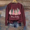 thumbnail image 2 of Women's Merry Christmas Sweatshirt Crewneck Long Sleeve Christmas Trees Graphic Sweatshirts Xmas Party Pullover Tops, 2 of 3