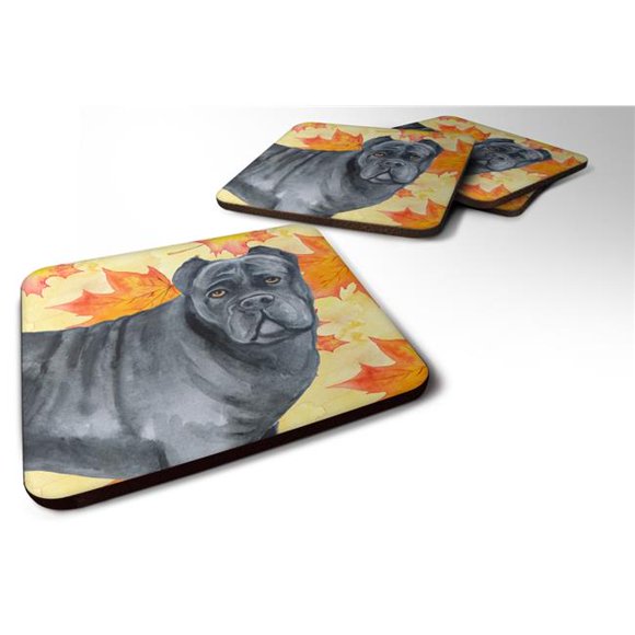 Cane Corso Fall Foam Coaster, 3.5 x 3.5 in. - Set of 4