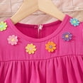 thumbnail image 5 of WOYY Girls 3D Flower A Line Dress Casual Ruffle Puff Sleeve Midi Play Dress, Red, Size 2-8, 5 of 7