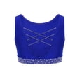 thumbnail image 2 of Aislor Débardeurs Courts Scintillants Sans Manches pour Filles Enfants, Danse Hip-Hop de Rue, Chandail de Performance, Bleu 6, 2 of 5