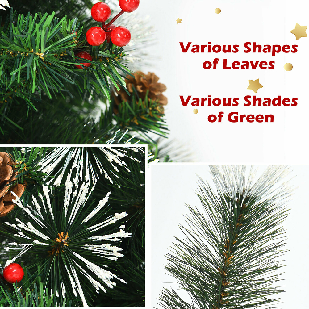 Kepooman 4ft Artificial Christmas Tree Holiday, Christmas Pine Tree for Home, Office, Party Decoration with Pine Cones and Red Berries, Red and Green Kepooman 4ft Artificial Christmas Tree Holiday, Christmas Pine Tree for Home, Office, Party Decoration with Pine Cones and Red Berries, Red and Green