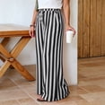 thumbnail image 4 of Mifsaly Striped Pants Women Wide Leg Casual Trousers Lightweight Relaxed Fit Lounge Everyday Bottoms Black,XXL, 4 of 7