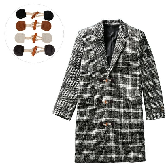 4 Pairs Horn Button Buttons for Clothing Snap Fasteners Kit Black