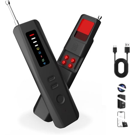 Hidden Camera Detectors, Upgraded 6 in 1 Privacy Pen Detector, Bug RF GPS Tracker Signal Scanner, Anti-Theft Mode, IR & Magnetic Field Detection