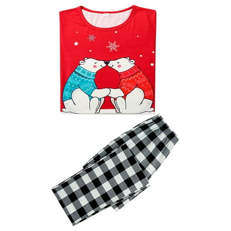 

Christmas Pajamas for Family Parent-Child Outfit Winter Fall Plaid Printed Loungewear Matching Long Sleeve Home Sleepwear Pajama Sets