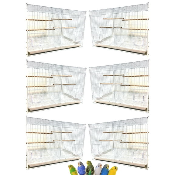 Lot of Six Breeding Breeder Bird Flight Cages With Center Divider For Finches Parakeets Lovebirds Aviaries Canaries Budgies Parakeets