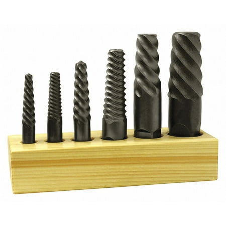 UPC: 0662355650424 | Chicago-Latrobe Screw Extractor Set 6pc HSS Wood Block 65042