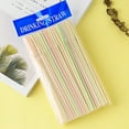 thumbnail image 5 of Teissuly Flexible Disposable Plastic Drinking Straws - 7.75" High - Assorted Colors Striped [400 Pack], 5 of 7