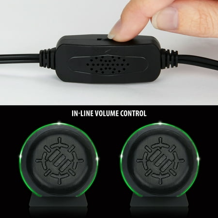 ENHANCE - SL2 USB Gaming 2.0 Computer Speakers - Green LED