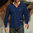 thumbnail image 2 of Namayuj Waffle Hoodies for Men Fall Solid Color Hooded Sweatshirt Trendy Pullover Tops Soft Long Sleeve Hoodie, 2 of 6