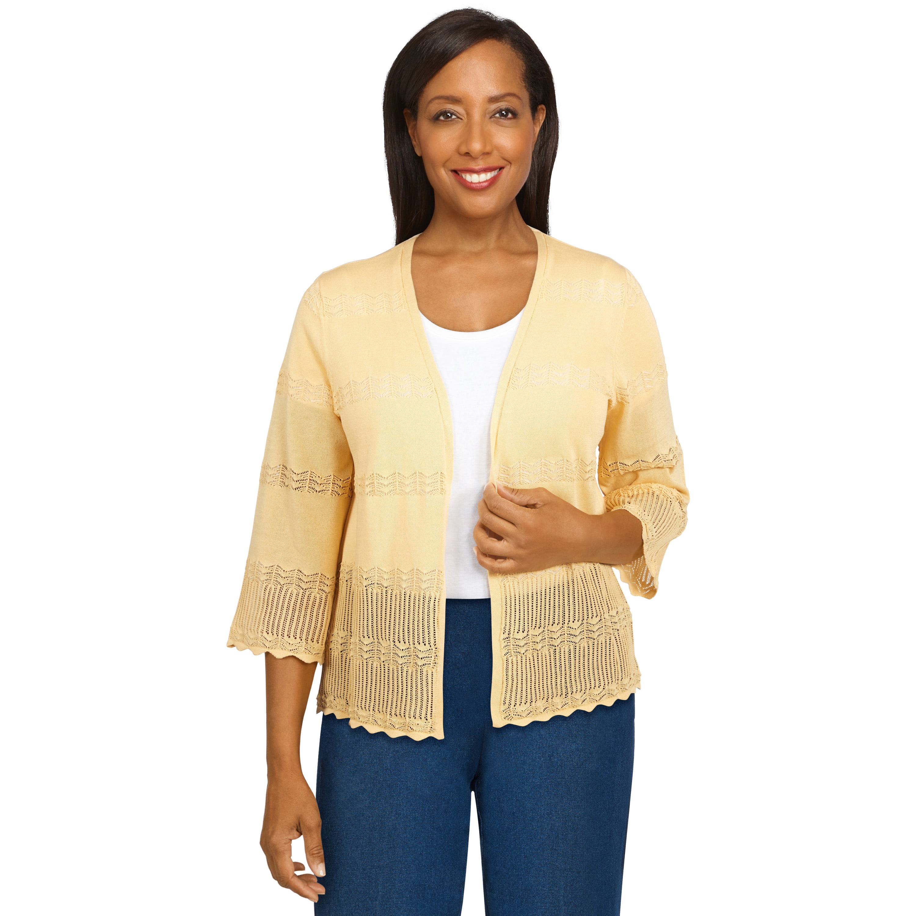 Size Pointelle Sweater Cardigan 