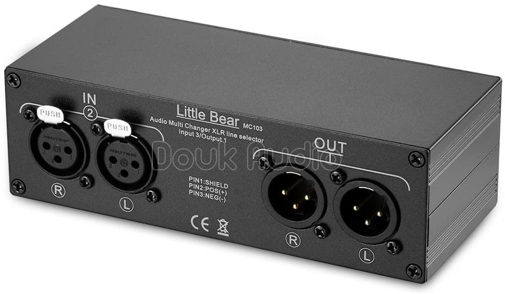 Nobsound Little Bear 3 -IN-1 3 1 -OUT XLR Balance Stereo Audio Switcher Passive Selector Splitter Box