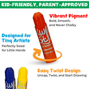 Kwik Stix Metallic Paint Sticks, 6 Count, Washable Metallic Colors, Quick-Drying, Non-Toxic, Mess-Free