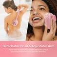 thumbnail image 2 of Bella Ciao Vibrating Shower Body & Face Scrubber for Women, 4 Vibrating Modes, Extendable Handle, Detachable Head – Silicone Massage Brush, USB-C Charging, IPX7 Waterproof (Pink), 2 of 6