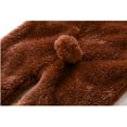 thumbnail image 3 of Ulitacool Baby Boys Onesies Fall Winter Solid Color Long Sleeves Cartoon Ears Footed Hooded Zipper Romper Warm Footie Jumpsuit Sleeper Pajamas Outfits Fashion Playsuit 9-12 Months Brown, 3 of 9