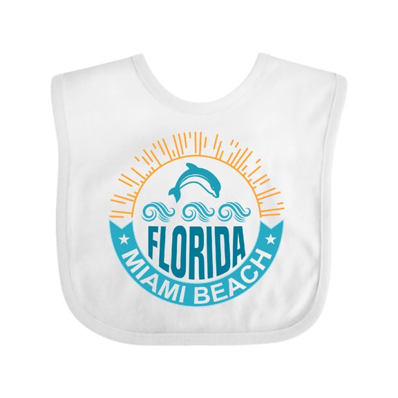 Inktastic Miami Beach Florida Travel Trip Boys or Girls Baby Bib