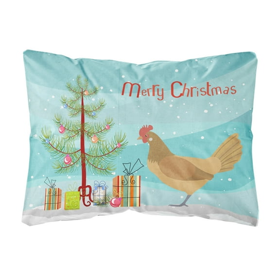 Carolines Treasures BB9199PW1216 Frisian Friesian Chicken Christmas Canvas Fabric Decorative Pillow, Teal, 12H x16W,