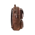 thumbnail image 3 of Leather Brown Backpack Multi Pocket Laptop Bag For Men 16 Inches, 3 of 5