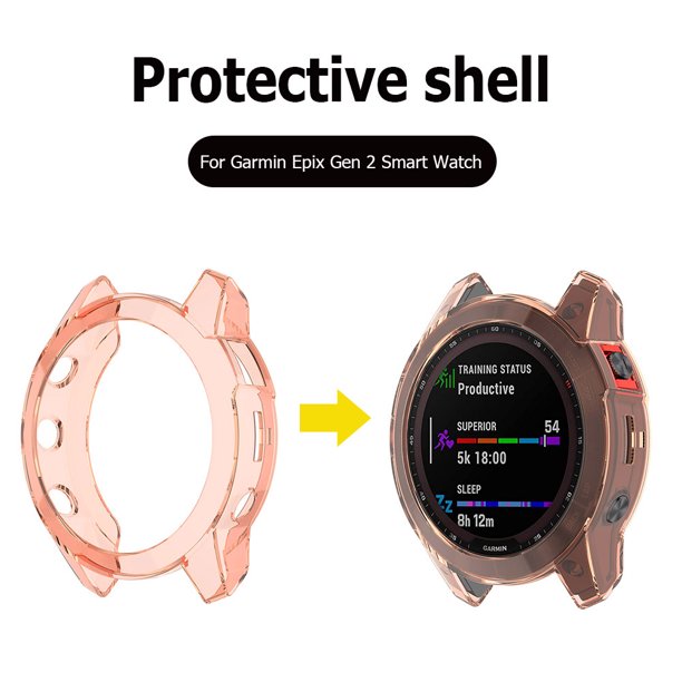 Funda de TPU para reloj Garmin Epix Gen 2, carcasa protectora para parachoques (rosa)