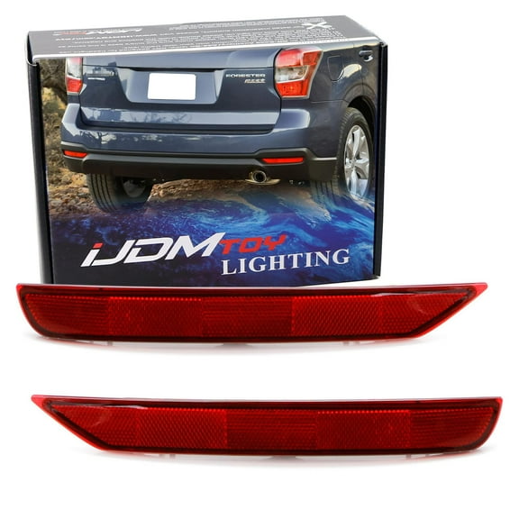 Red Lens Rear Bumper Reflector Lenses For 2009-2018 Subaru Forester, OE-Spec LH RH Assembly