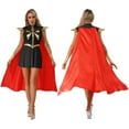 thumbnail image 7 of iiniim Womens Princess Cosplay Costumes with Red Cloak Cape for Halloween Party Black XL, 7 of 7