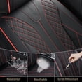 thumbnail image 5 of FLORICH Front Car Seat Covers, Premium Faux Leather Seat Protectors, Breathable Material Cushions Universal Fit for Most Cars, Black&RedLine, 5 of 8