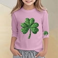 thumbnail image 2 of CONZONE St. Patrick'S Day Toddler Baby Girls T Shirts 3/4 Sleeve Fashion Clover Graphic Tee Shirt for Girls Crew Neck Soft Loose Childrens Spring Tops, 2 of 4