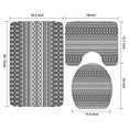 thumbnail image 3 of Black Geometric Triangle Striped Pattern Bathroom Rugs Sets 3 Piece,Toilet Cover Set,Absorbent Non Slip Bathroom Mats Sets with U-Shaped Contour Rug Toilet Rug Set, 3 of 5
