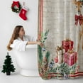 thumbnail image 5 of Shower Curtain 72"W x 78"L Christmas Deer Leaves Gift Boxes Fabric Shower Curtains Set with Hooks Water Repellent Bathroom Curtains Machine Washable Bathroom Accessories, 5 of 7