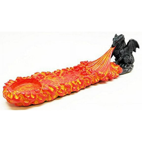 Line of Fire Flame Breath of Azure Dragon Incense Burner T-Lite Holder Sculpture