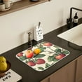 thumbnail image 5 of Yayeee Dish Drying Mat for Kitchen Counter 16" x 18" Microfiber Super Absorbent Coffee Decorative Pad, Beige Strawberry, 5 of 9